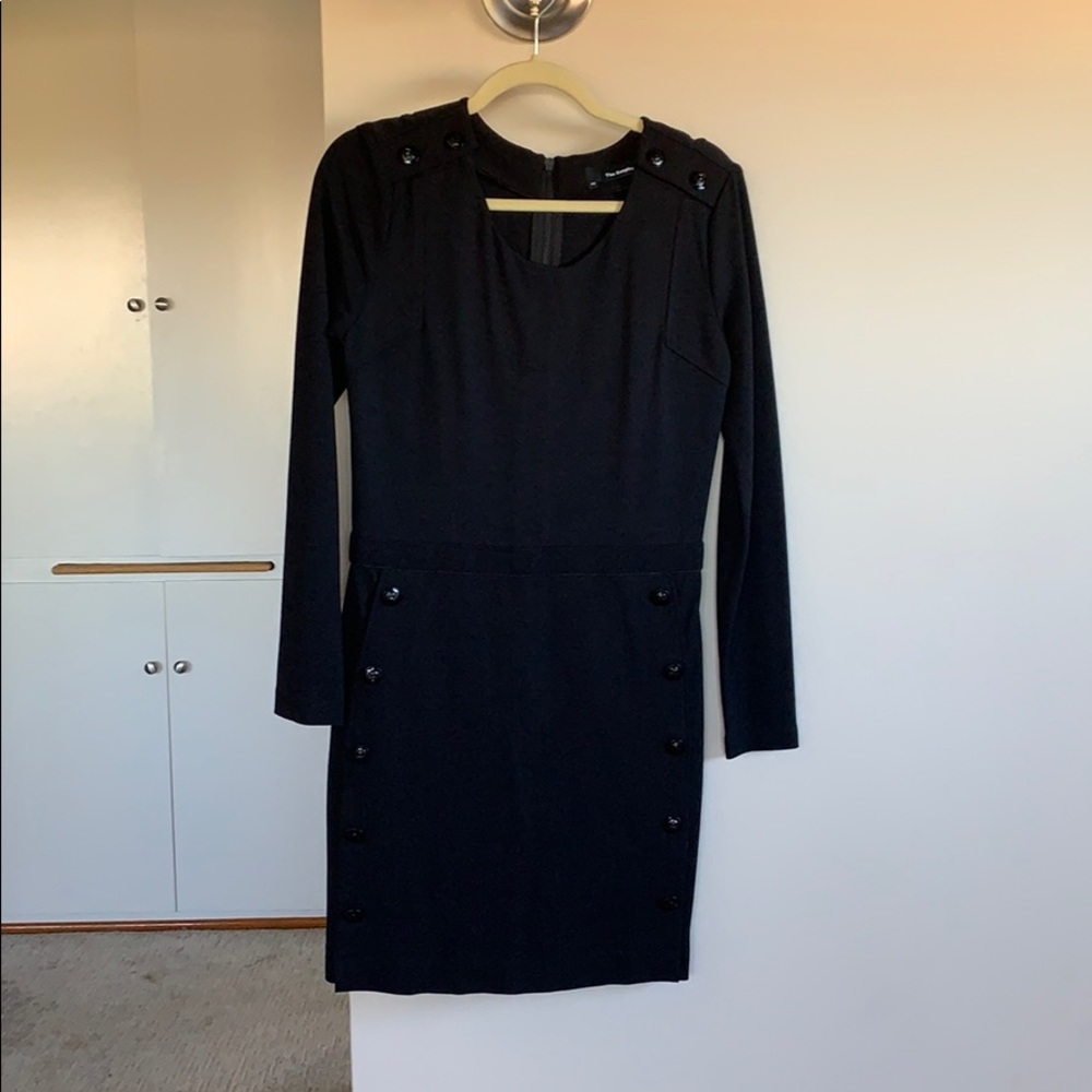 The Kooples, black pencil dress with buttons